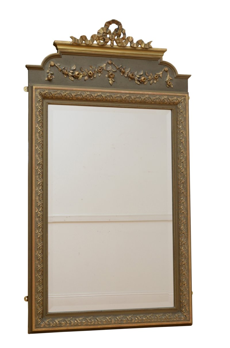 Slim Antique French Pier Mirror H153cm - Image 2